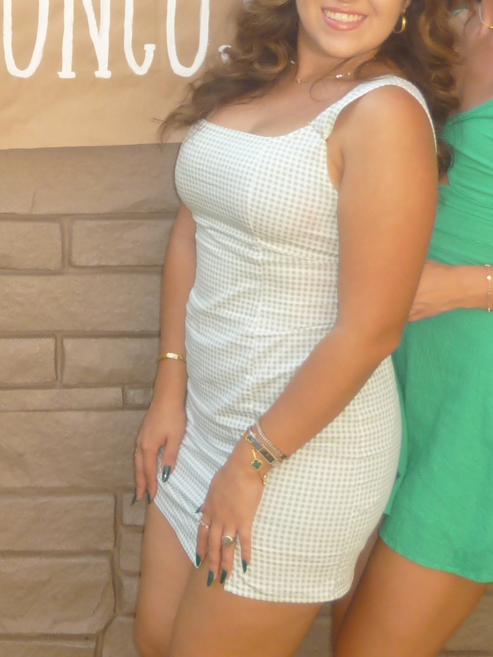 Lulus Green Gingham Dress